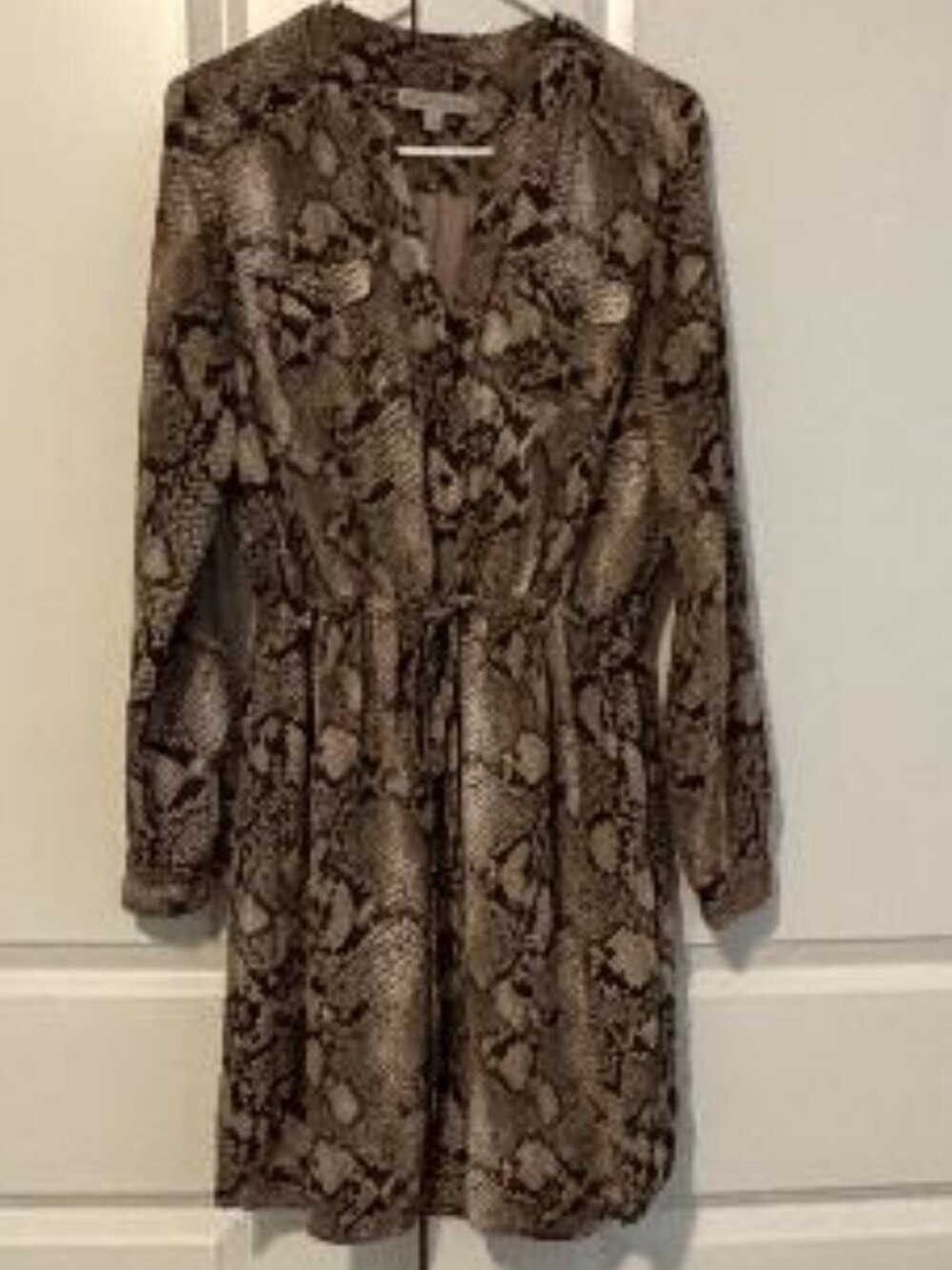 Banana Republic Heritage Collection Dress Size 10 Snake Python Long Sleeve
